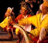Banda Islands traditional Cakalele dancers perform at Fort Nassau